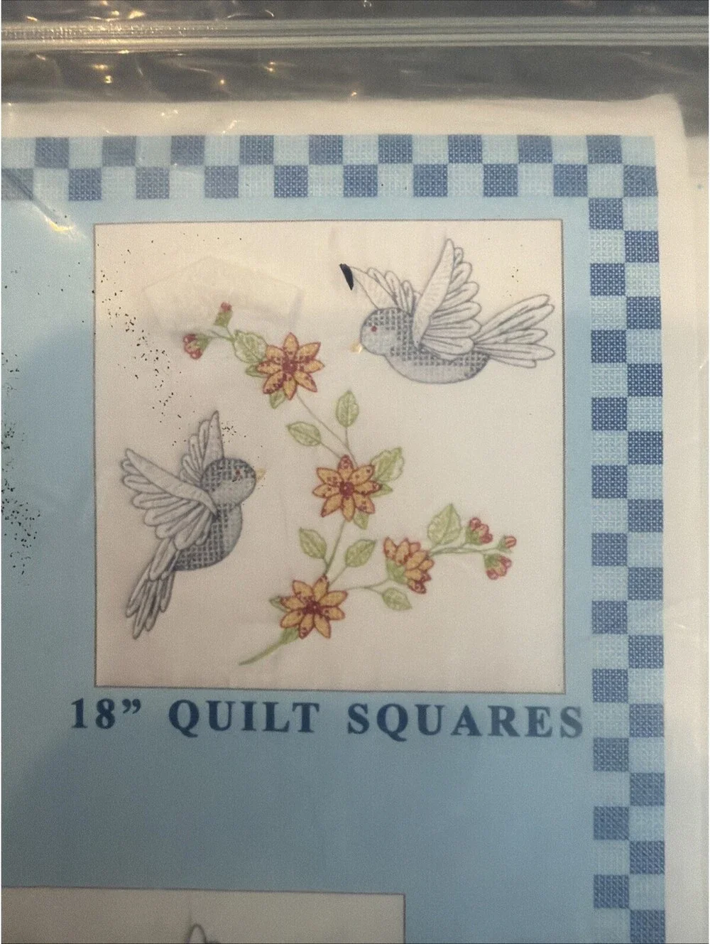 New Jack Dempsey 18” Quilt Squares Birds Pattern #31 New